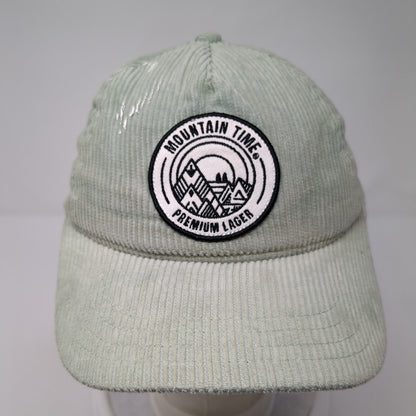 Mountain Time Premium Lager Slideback Hat Green One Size Adjustable Corduroy
