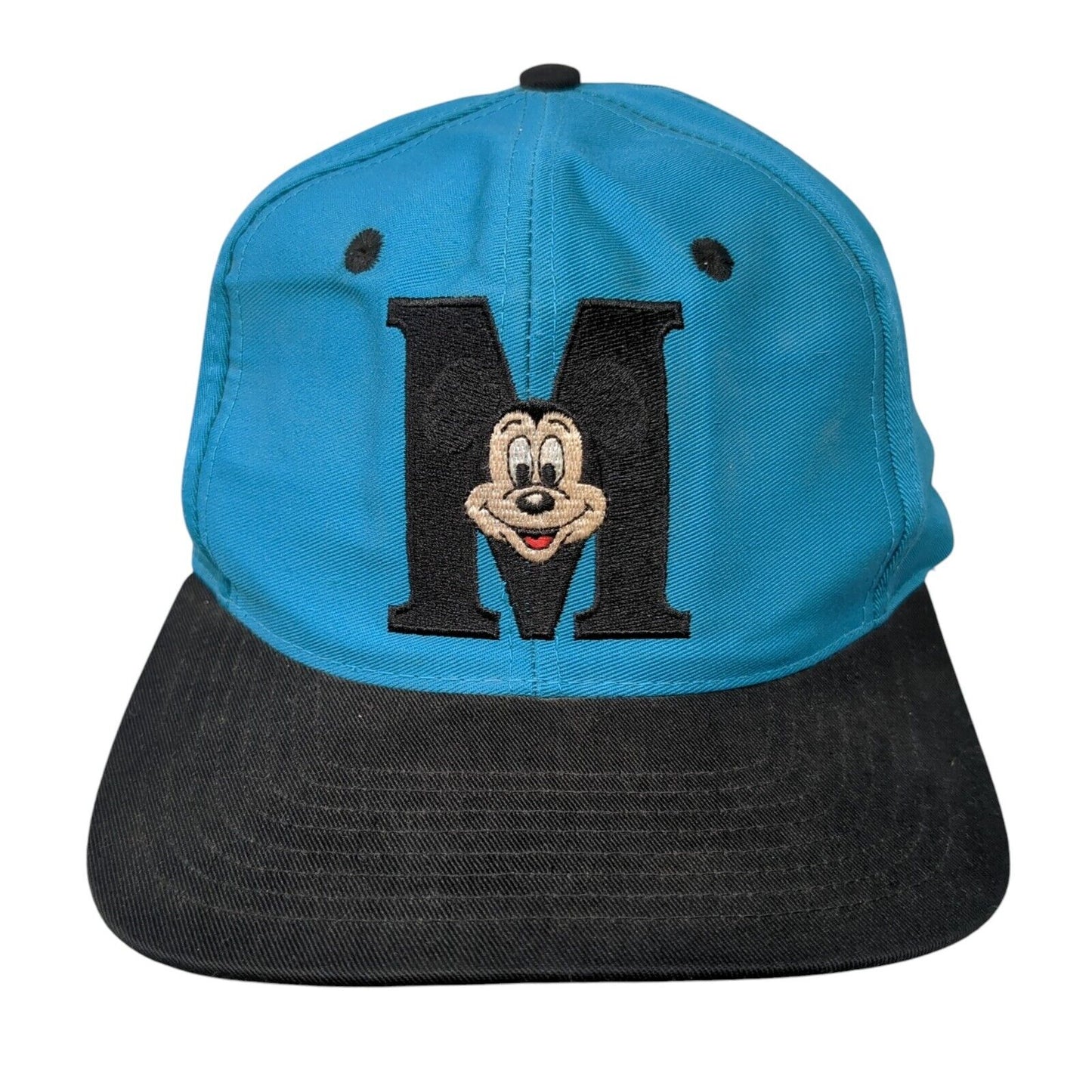 Mickey Mouse Snapback Hat Blue One Size Adjustable Embroidered Goofy's Hat Co