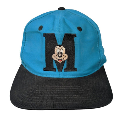 Mickey Mouse Snapback Hat Blue One Size Adjustable Embroidered Goofy's Hat Co