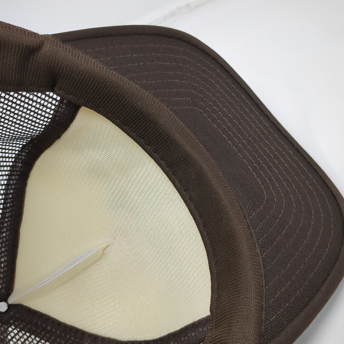 Sportcap Trucker Hat Brown One Size Mesh Back White Asphalt Paving Road Print