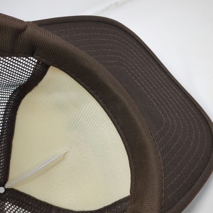 Sportcap Trucker Hat Brown One Size Mesh Back White Asphalt Paving Road Print