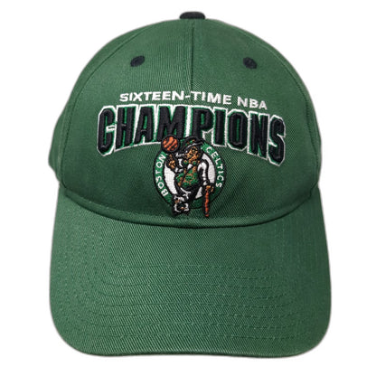 NBA Boston Celtics Green One Size Cap 16-Time Champions Back Years Embroidery