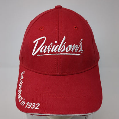 Davidson's Established in 1932 Strapback Hat Red OS Adjustable Mountain Lakes