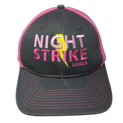 Port Authority Trucker Hat Black Pink One Size Night Strike Lures Mesh Snapback
