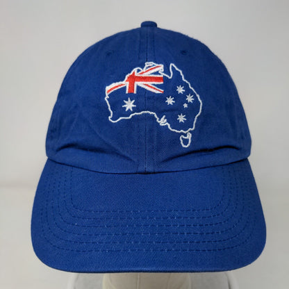 Australia Flag Map Slideback Hat Blue One Size Embroidered Adjustable