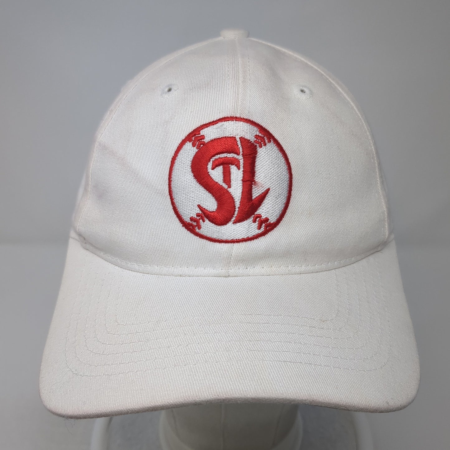 STL Strapback Hat White One Size Adjustable Embroidered Sportsman