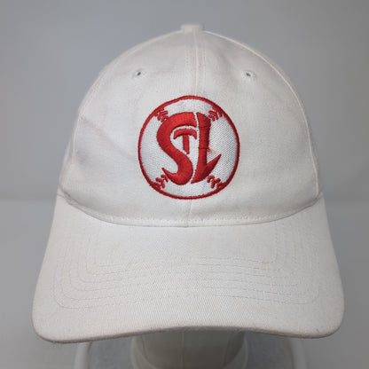 STL Strapback Hat White One Size Adjustable Embroidered Sportsman