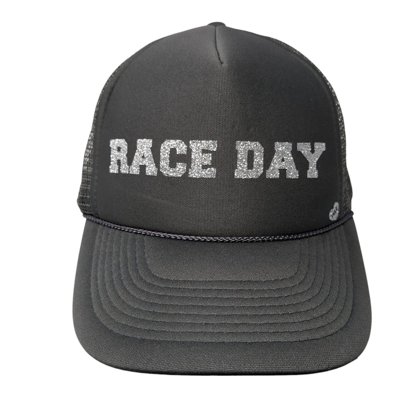 Race Day Snapback Trucker Hat Gray One Size Adjustable Mesh Back 6 Panel Otto