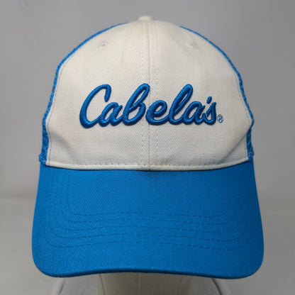 Cabela's Snapback Mesh Back Trucker Hat Blue One Size Embroidered