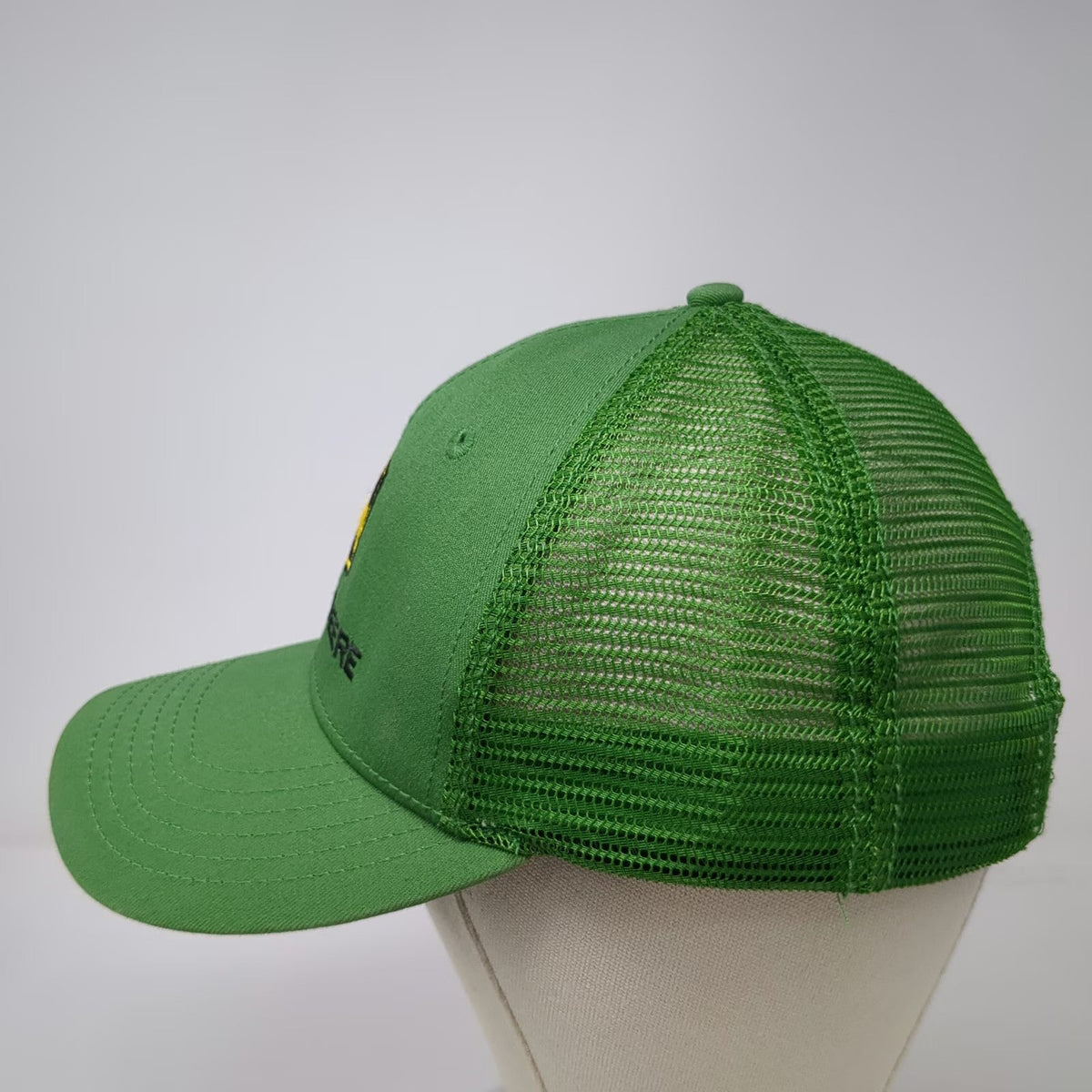 John Deere Trucker Hat Green One Size Mesh Snapback Embroidered Logo Farming