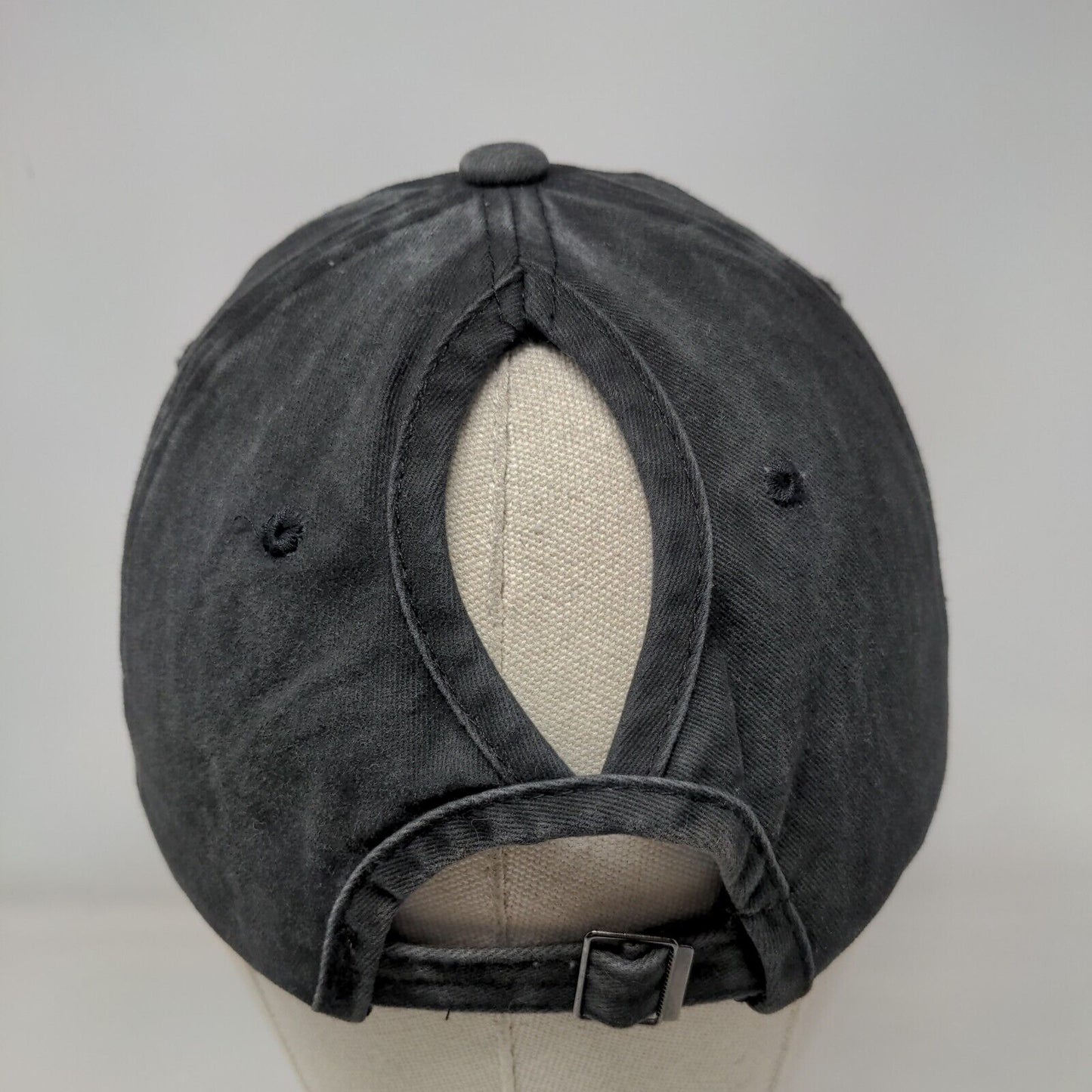 Blessed Mama Ponyback Slideback Hat Gray One Size Adjustable Embroidered Cotton