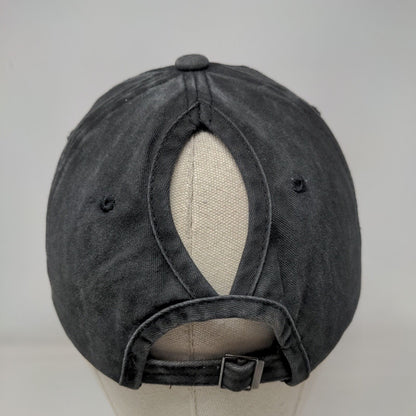 Blessed Mama Ponyback Slideback Hat Gray One Size Adjustable Embroidered Cotton