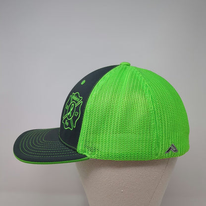 Pacific Headwear Baseball Cap Gray Green 7 3/8 - 8 Mesh Middleton Fire Logo Hat