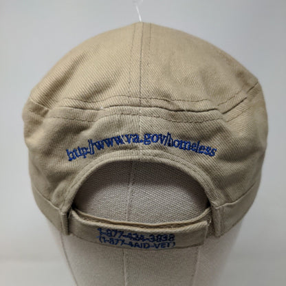 VA Home Front Strapback Cadet Army Cap Hat Tan One Size Embroidered