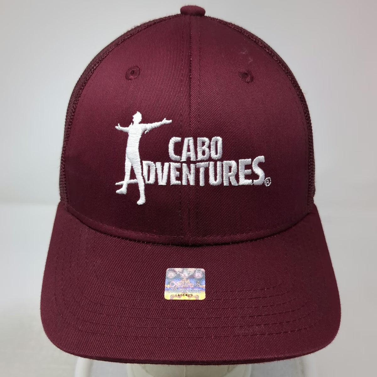 Explosion Caps Trucker Hat Red One Size Cabo Adventures Mesh Snapback Tour Logo