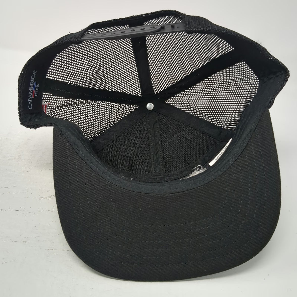 Cap America Trucker Hat Black One Size Acco Engineered Systems Mesh Snapback