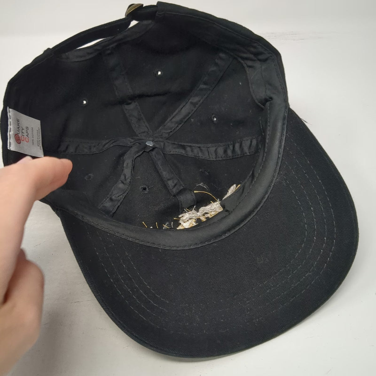 Quake City Caps Baseball Cap Black One Size Caesars Sportsbook Slideback Hat