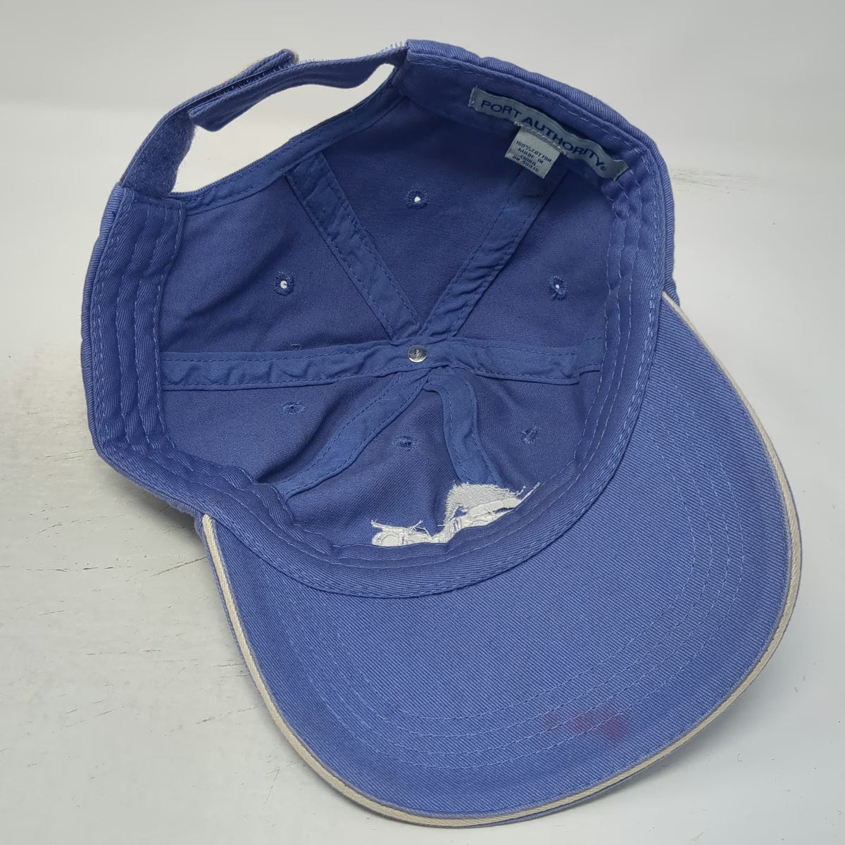 Port Authority Baseball Cap Blue One Size Strapback WonPad Horse Logo Hat Cotton