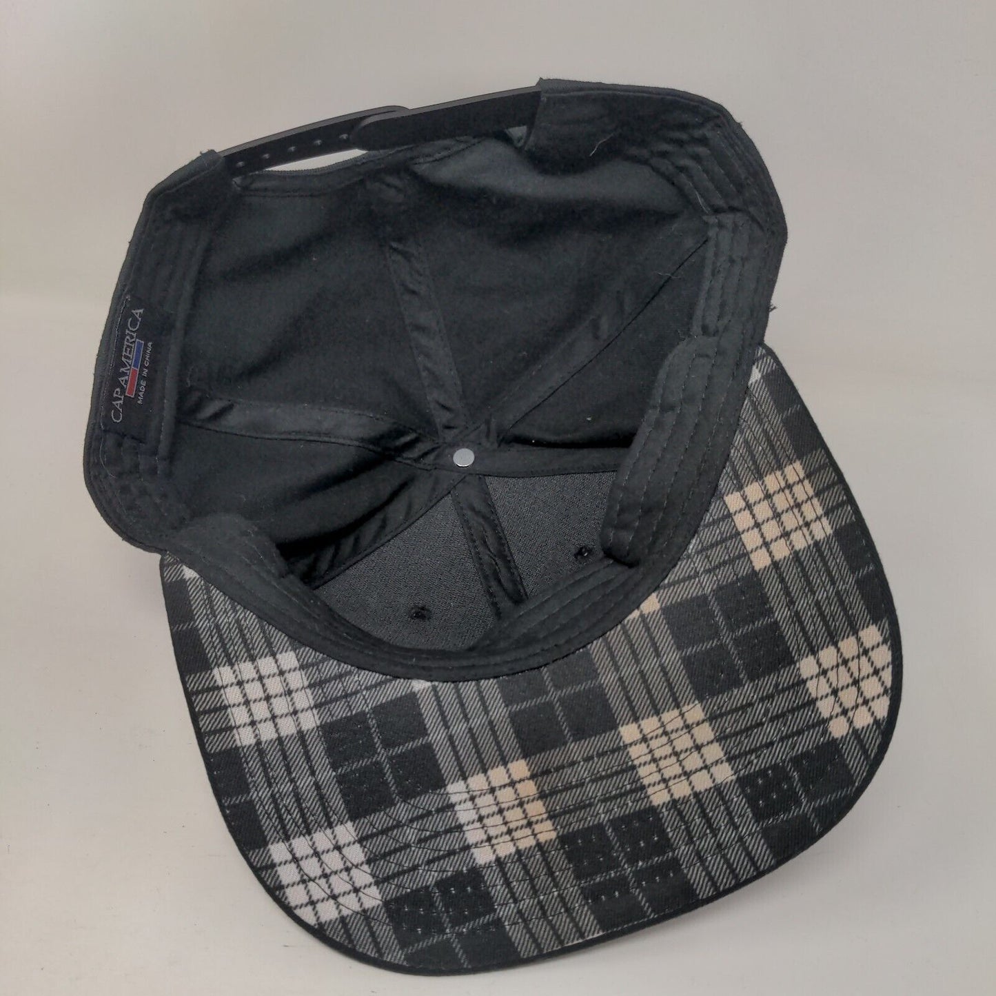 Chubby Snapback Hat Black One Size Adjustable Embroidered 6 Panel Cap America