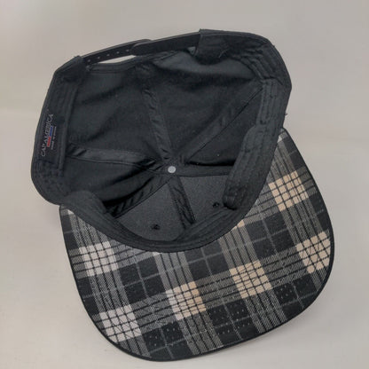 Chubby Snapback Hat Black One Size Adjustable Embroidered 6 Panel Cap America