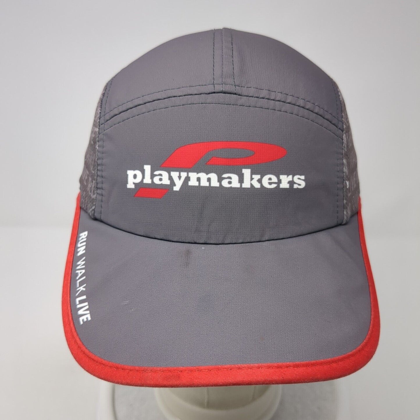 Playmakers Strapback 5 Panel Hat Gray One Size Run Walk Live Boco Gear