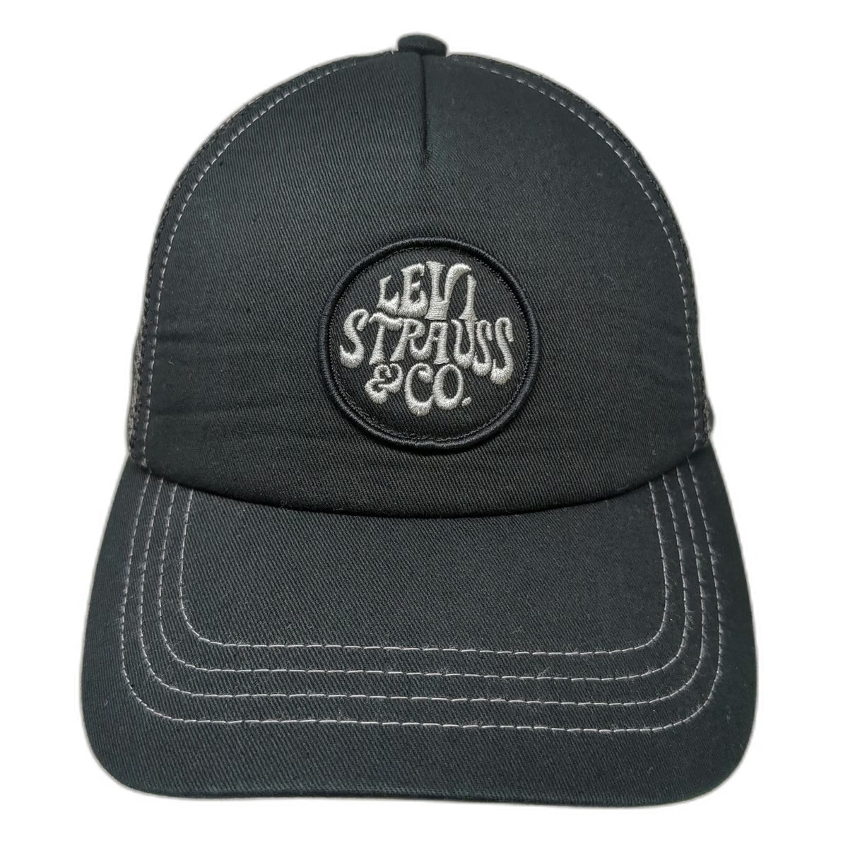 Levi's Trucker Hat Black One Size Levi Strauss & Co Patch Mesh Snapback Contrast
