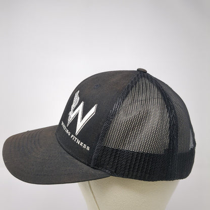 Whiting Fitness Snapback Trucker Hat Black One Size Mesh Back 6 Panel