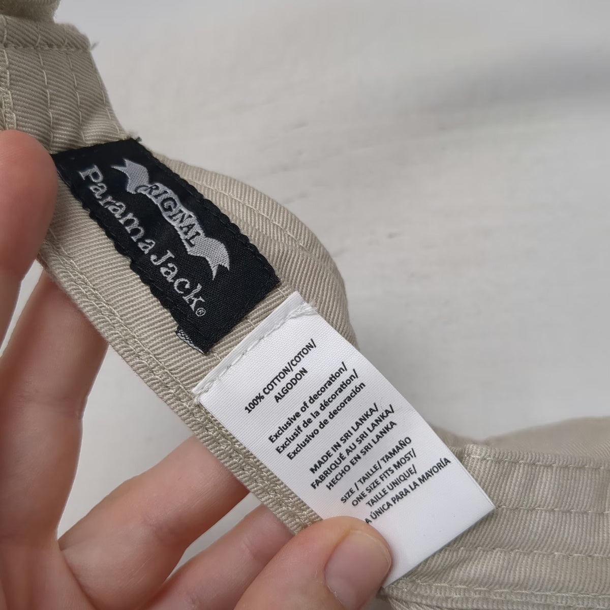 Panama Jack Visor Hat Beige One Size Strapback Cotton Signature Logo Embroidered