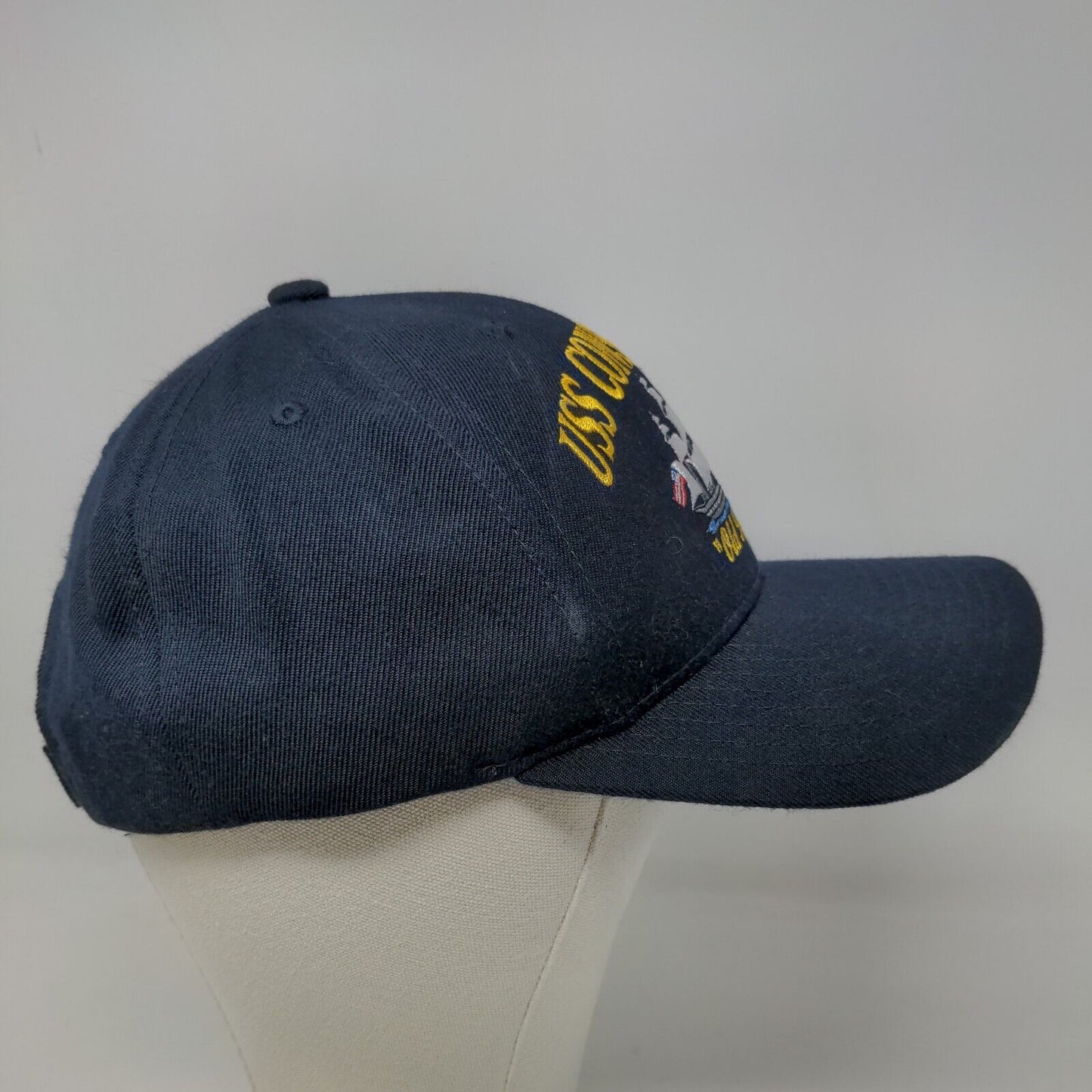 The Corps Men's Strapback Hat Blue Adjustable Embroidered USS Constitution Logo