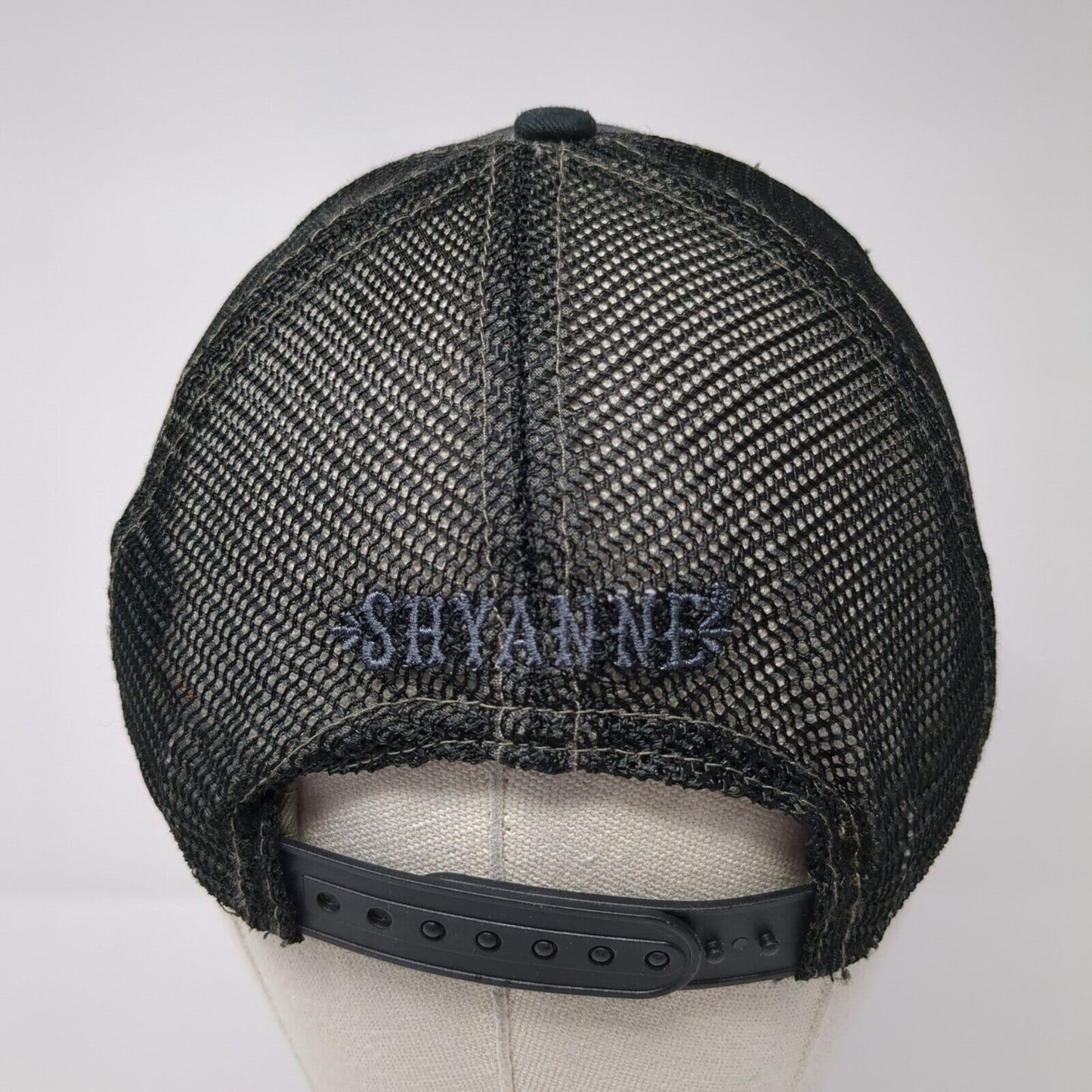 Longhorn Patch Snapback Trucker Hat Black One Size Mesh Back Shyanne