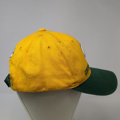Green Bay Packers NFL Reebok Yellow White Cap Hat One Size Strapback Logo Cotton