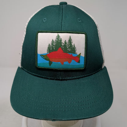 Umpqua Trucker Hat Green White One Size Salmon Patch Tongass Initiative Mesh