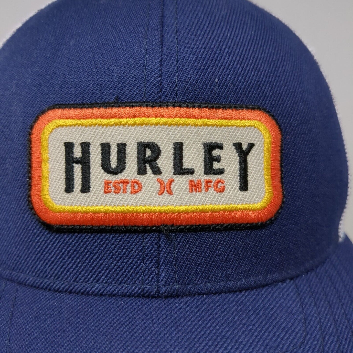 Hurley Patch Snapback Mesh Back Trucker Hat Blue One Size Yupoong