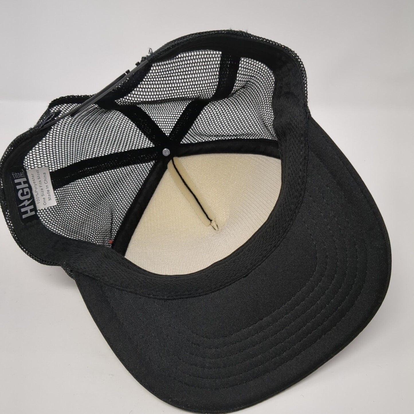 High Fitness Snapback Mesh Back Trucker Hat Black One Size Adjustable