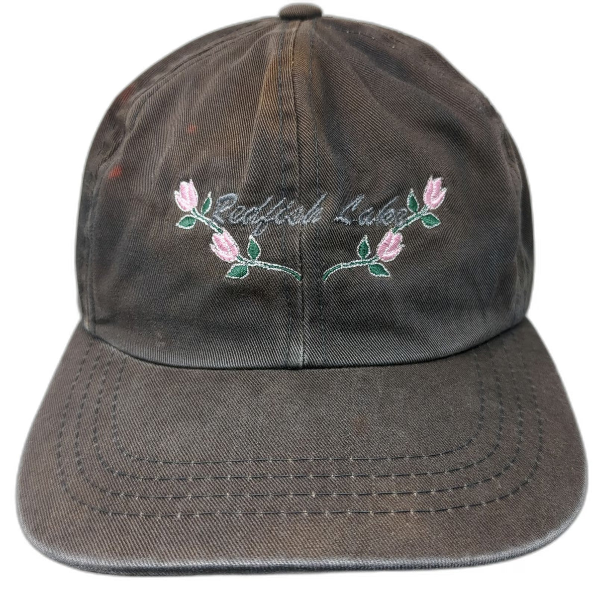 Yupoong Baseball Cap Black One Size Redfish Lake Floral Embroidered Cotton Hat