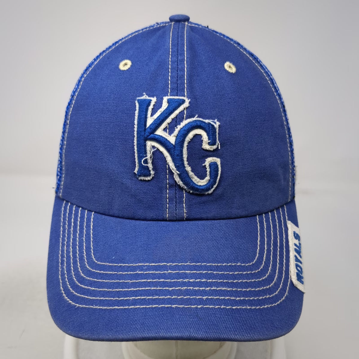 47 Kansas City Royals MLB Blue White OS Mesh Snapback Baseball Cap Hat KC Patch
