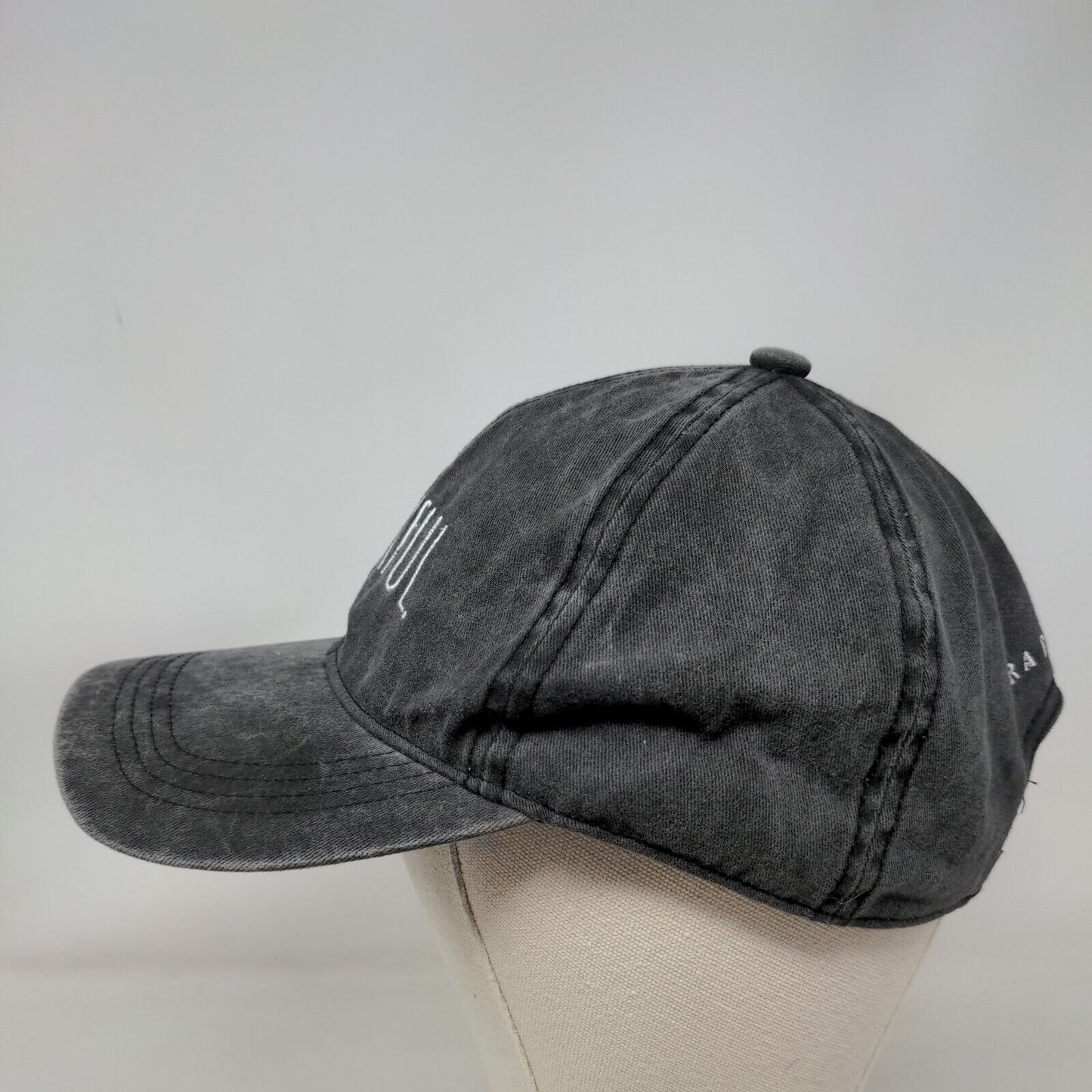 Thankful Slideback Hat Gray OSFM Embroidered Adjustable 6 Panel Rae Dunn