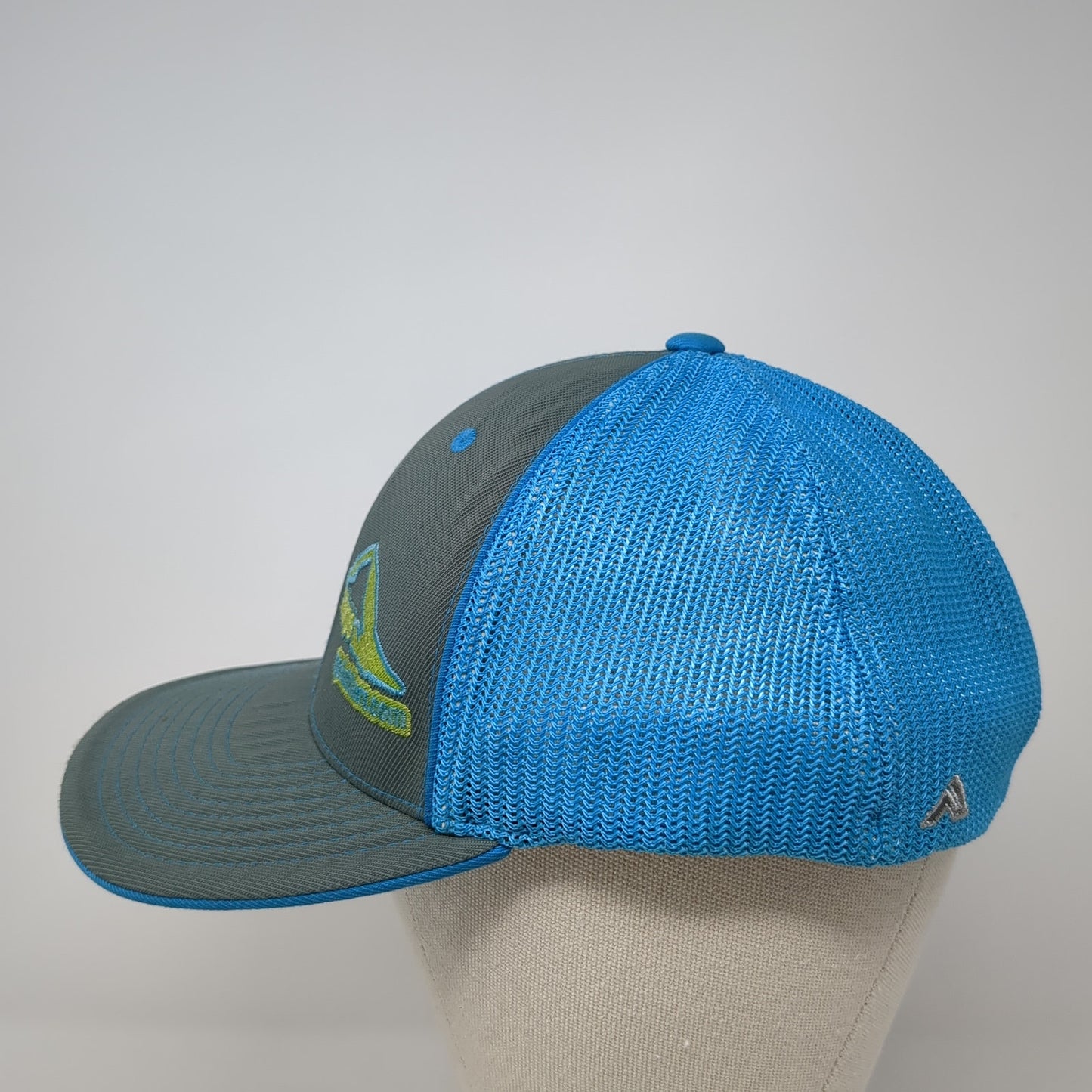Pacific Headwear Fitted Mesh Back Trucker Hat Multi 7 3/8 Embroidered