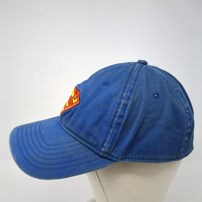 Superman Fitted Hat Blue One Size A-Flex Embroidered Vented Holes 6 Panel Anoma