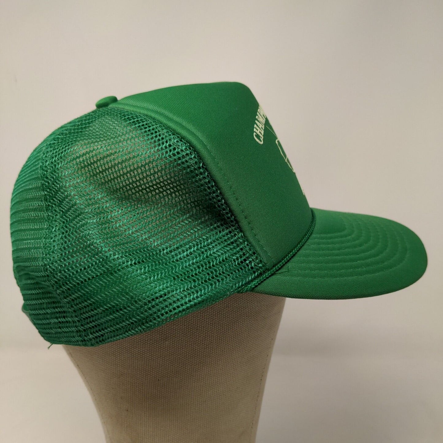 Otto Men's Snapback Mesh Back Trucker Hat Green OSFA Champion Coatings Logo