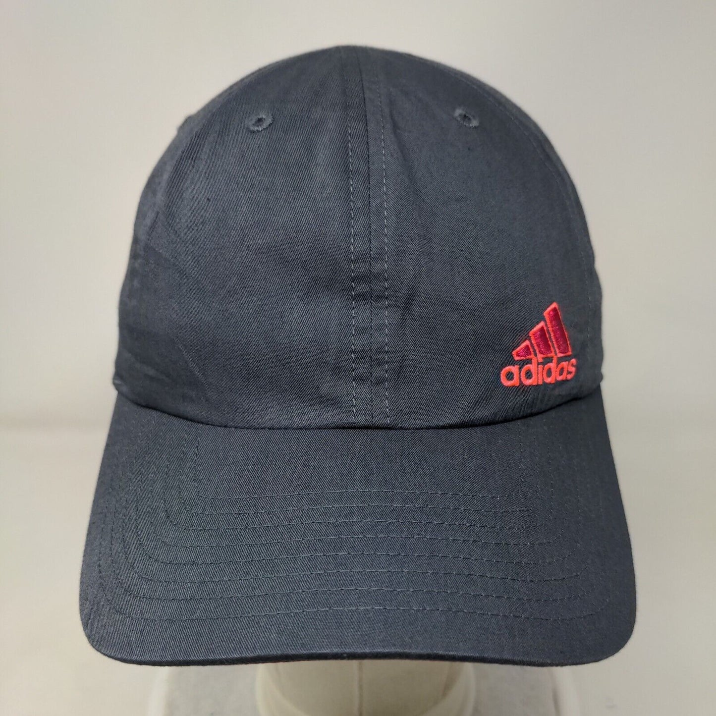 Adidas 3 Stripes Strapback Hat Gray One Size Adjustable Solid 6 Panel