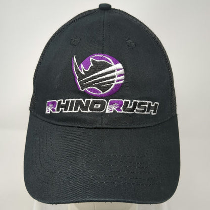 Rhino Rush Trucker Hat Black One Size Snapback Mesh Back Embroidered Logo