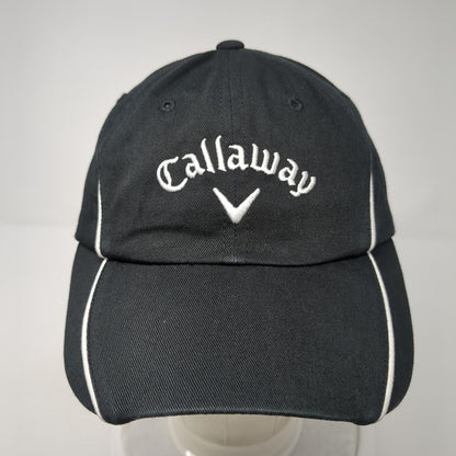 Callaway Strapback Hat Black One Size Adjustable Embroidered Piping