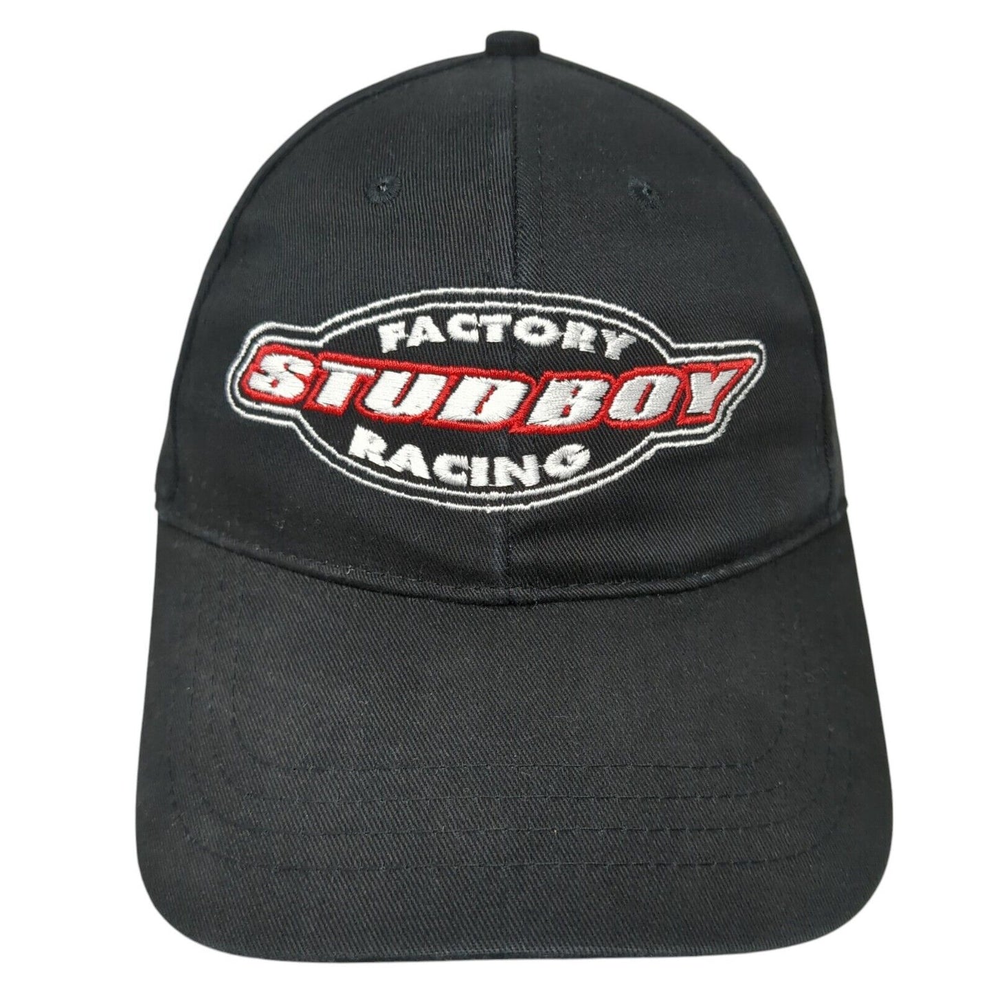 Factory Studboy Racing Strapback Hat Black OS Adjustable Embroidered Cap America