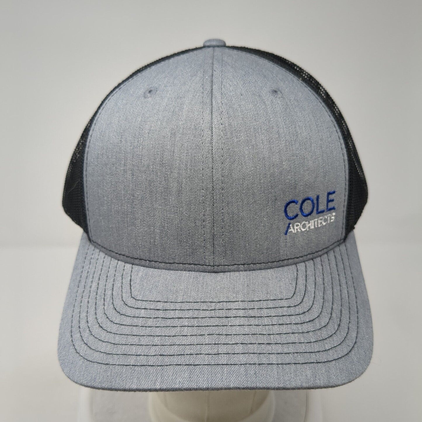 Cole Architects Snapback Trucker Hat Gray XL Adjustable Mesh Back Richardson