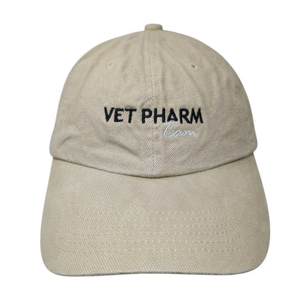 Vet Pharm Team Slideback Hat Tan One Size Adjustable Embroidered Unique Headwear