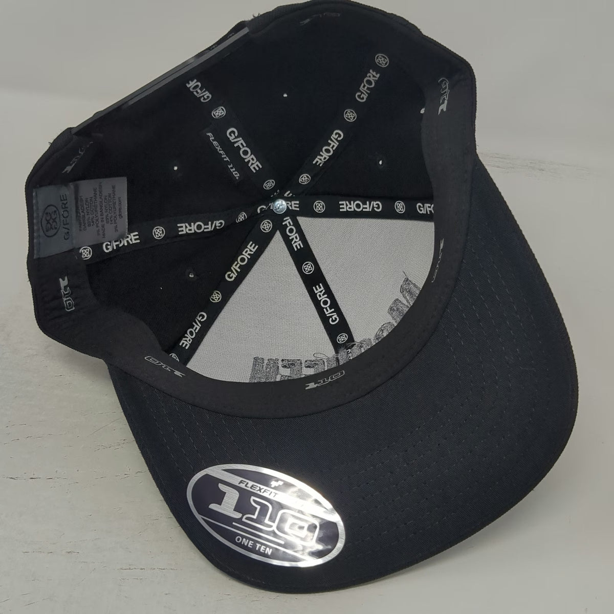 G/FORE Snapback Hat Black One Size McQUEEN Golf 110 Flexfit 3D Logo Embroidery