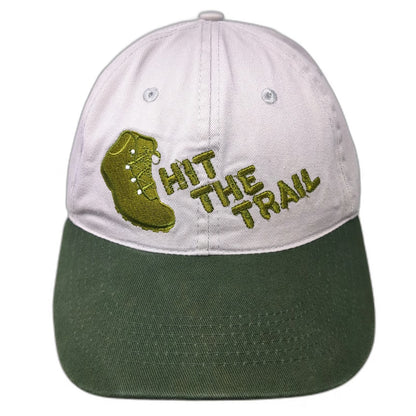 Baseball Cap Gray Green One Size Hit The Trail Hiking Boot Outdoor Nature Hat