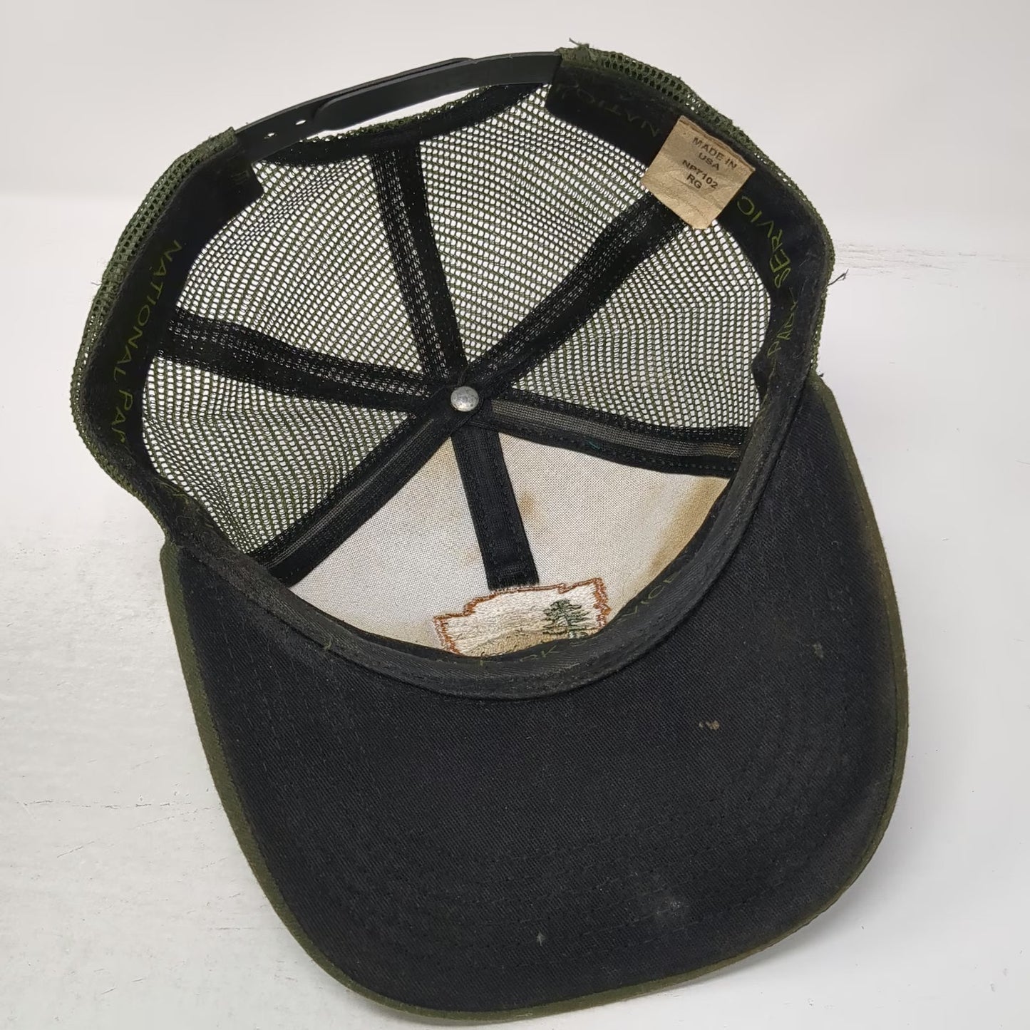 National Park Service Green Trucker Hat One Size Mesh Snapback Patch USA Vintage