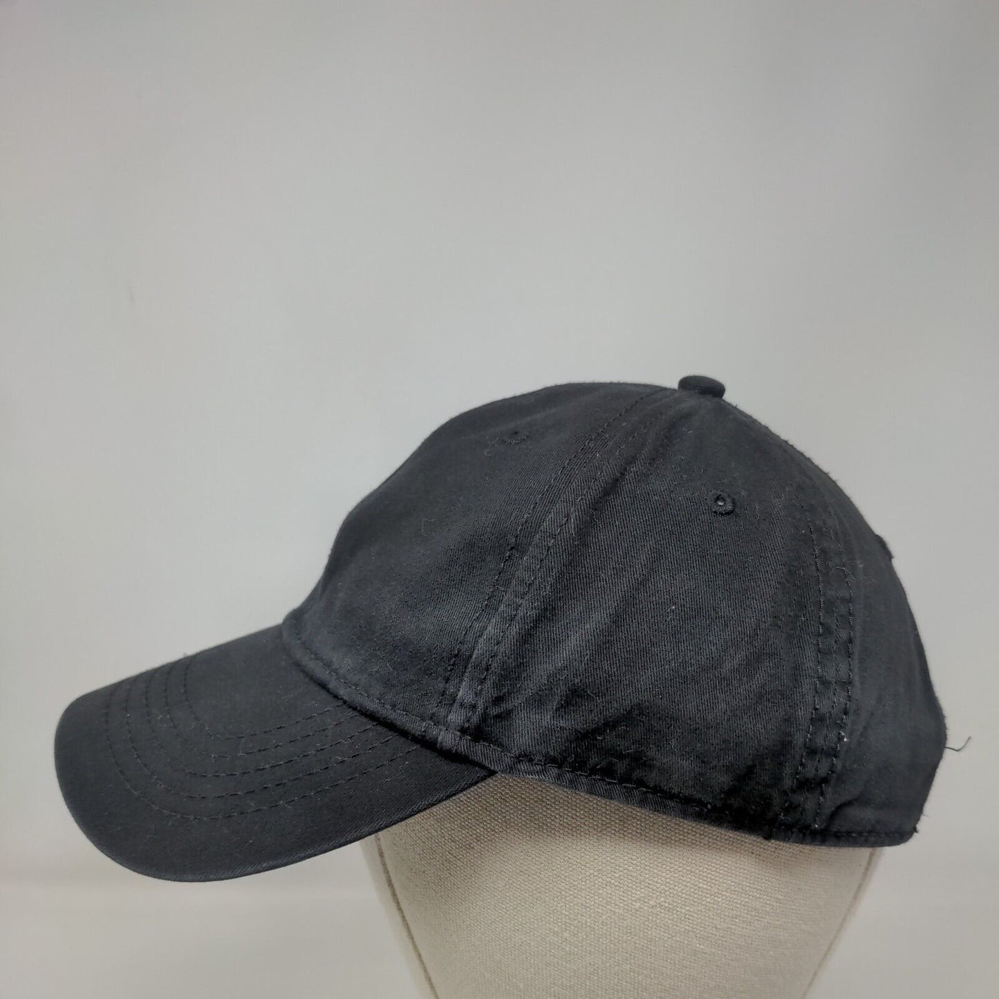 Unbranded Slideback Hat Black OSFM Blank Adjustable Solid 6 Panel